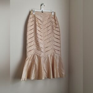 Serafina Premium Apparel Skirt Women 8 Tan A-Line Party Church Elegant Wedding